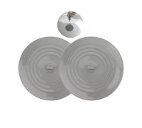 Tappo per Vasca da Bagno Universale, 2 Pack, Tappo in Silicone per Lavandino, Doccia, Lavello, Blocca Scarico dell'Acqua, Diametro 15 cm, per Scarichi fino a 120 mm, Tappo Ventosa per Vasca, 2x Grigio