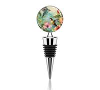 Tappo per vino a forma di colibrì tropicale, riutilizzabile, decorativo, in lega di zinco, per bar, feste e regali.