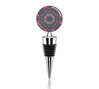 Tappo per vino e bevande Tappo per bottiglia di vino bohémien psichedelico pavone mandala tappi per vino decorativo creativo riutilizzabile copertura per bottiglia di vino tappo per vino champagne