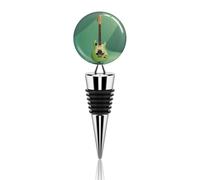 Tappo per vino e tappo per bottiglia per bevande Musica Verde Chitarra Tappi per vino Decorativo Creativo Vino Riutilizzabile Copertura Bottiglia Tappo per Vino Champagne Collezione Birra