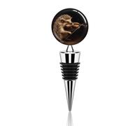 Tappo per vino in metallo, decorativo, elegante, riutilizzabile, a prova di perdite, con animali, riccio, musica, violino e vino, per regali, bar, vacanze, feste, matrimoni
