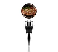 Tappo per vino in metallo, decorativo, elegante, riutilizzabile, a prova di perdite, con funghi e pomodori sulla parte superiore, tappi per vino, per regali, bar, vacanze, feste, matrimoni