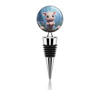 Tappo per vino in metallo decorativo per bottiglie di vino, elegante, riutilizzabile, a prova di perdite, motivo cartone animato che tiene un cuore, tappi per vino per regali, bar, vacanze, feste