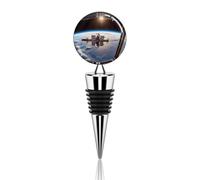 Tappo per vino in metallo decorativo per bottiglie di vino elegante riutilizzabile a prova di perdite Stazione spaziale internazionale Immagine Tappi per vino per regali Bar Vacanze Feste Matrimonio