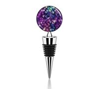 Tappo per vino in metallo decorativo tappi per bottiglie di vino eleganti riutilizzabili a prova di perdite cubi di colore astratto tappi per vino viola per regali bar festa festa matrimonio