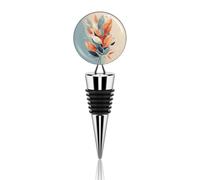 Tappo per vino in metallo decorativo tappi per bottiglie di vino eleganti riutilizzabili a prova di perdite pittura astratta di foglie Tappi per vino per regali Bar Vacanze Feste Matrimonio