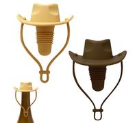 Tappo per vino in silicone, divertente chiusura con cappello da cowboy, mantiene il vino fresco e chiuso, accessorio per vino dolce (grano+caffè)