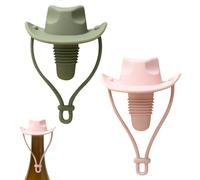 Tappo per vino in silicone, divertente chiusura con cappello da cowboy, mantiene il vino fresco e chiuso, accessorio per vino dolce (verde oliva+rosa)