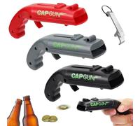 Tappo Pistola Bottiglie Aperte, 3 Pezzi Apribottiglie Birra, portatile apribottiglie tappo di bottiglia Bottiglia Giocattolo per Feste al Bar e Giochi di Tiro, Lancia i Tappi Oltre 5 Metri rosso