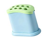 Tappo portapenne in piedi con corpo organizer verticale, Blue | Slot a due file, design anti-perdita, scrittura sulla scrivania in classe