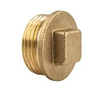 Tappo quadrangolare in ottone liscio filettatura esterna 1/2 pollici