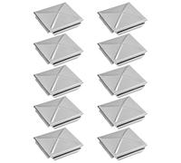 Tappo quadrato in acciaio inox, elegante design a piramide con finitura zincata per una maggiore protezione, 10 pezzi (10 pezzi da 50 mm)
