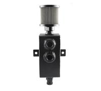 Tappo Radiatore Tanica di raccolta olio in alluminio universale per auto da 1 l/2 l, serbatoio sconcertato 10AN Para sfiato e rubinetto di scarico, forma quadrata Serbatoio di Espansione(2L Black)