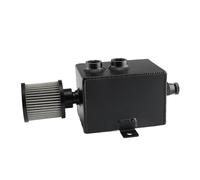 Tappo Radiatore Tanica di raccolta olio in alluminio universale per auto da 1 l/2 l, serbatoio sconcertato 10AN Para sfiato e rubinetto di scarico, forma quadrata Serbatoio di Espansione(1L Black)