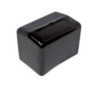 Tappo Rettangolare in Gomma (PVC), Cappellotto per Chiusura Tubi Rettangolari, Piedino per Sedie, Sgabelli, Tavoli - 24X2 - Nero - 4 pezzi - Plastic Hardware Store