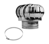 Tappo rotante per canna fumaria, in acciaio inox, per la protezione del tubo di sfiato del camino, potenziatore di estrazione del fumo, per la maggior parte dei camini standard (Ø110 mm)