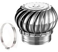 Zanotva Tappo Rotondo for turbina eolica sul Tetto in Acciaio Inossidabile, turbina eolica Rinforzata internamente, Uscita Presa d'Aria, Staffa zincata, Rotazione Non alimentata (Size : 110mm)