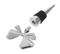 Tappo Salvavino Fiocco Decorativo in Lega di Zinco e Silicone Argento | Sigillo Riutilizzabile per Bottiglie, Anelli Multipli in Gomma, Design Regalo, per Tavola e Occasioni