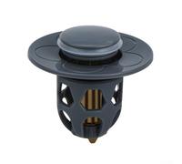 Tappo Scarico Lavabo Push-Type Ottone Anti-Capelli(Gray) | Design push-type, cambia modalità con pressione, niente catene, flusso acqua rapido, sigillo sicuro