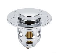Tappo Scarico Lavabo Push-Type Ottone Anti-Capelli(Silver) | Design push-type, cambia modalità con pressione, niente catene, flusso acqua rapido, sigillo sicuro