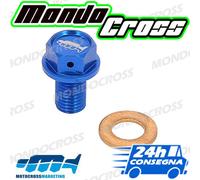 tappo scarico olio Blu YAMAHA YZ F YZF 250 M10x15 Passo 1,25 2003 (03)