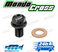 tappo scarico olio Nero YAMAHA YZ F YZF 250 M10x15 Passo 1,25 2003 (03)