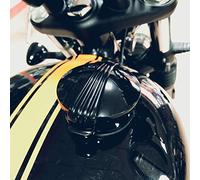 Tappo serbatoio benzina for moto Tappo serbatoio carburante in alluminio stile Monza/Adatto for Triumph Bonneville Bobber Nero T120 T100 Street Twin Tappo del serbatoi(Black)