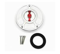 Tappo serbatoio carburante moto Copertura Del Tappo Del Serbatoio Del Carburante Motocicletta Senza Chiave Per CBR600RR F5 CB400 CBR600 CBR1000 CBR250(Rosso argento)