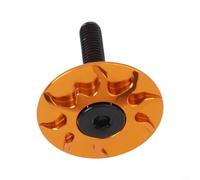 Tappo superiore in alluminio CNC con bullone in acciaio inossidabile per una vestibilità sicura su stelo della bici da 28 6 mm di diametro (arancione)