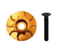 Tappo superiore per bicicletta realizzato in lega di alluminio CNC con bullone in acciaio inossidabile per una personalizzazione elegante (dorato)