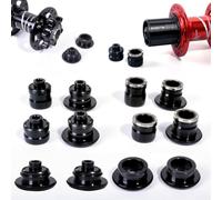 Tappo terminale convertitore per perno passante, adattatore a sgancio rapido per mozzo della bicicletta, in lega di alluminio, colore nero, da M9 a 15 mm per la parte anteriore, da M10 a 12 mm per la
