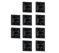 Tappo terminale nero professionale con confezione in alluminio da 20 x 20 mm con foro a V da 4,2 mm per 10 addominali