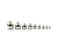 Tappo terminale per cordino da gioielleria Perline for cappelli con nappe color argento/oro rosa for collane, estremità in corda di pelle, terminali a cricchetto(Silver Color,9mm x 50pcs)