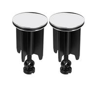 Tappo Universale per Lavabo, Ø 40 mm, 2 Pack, Tappo di Scarico in Ottone Cromato con Guarnizione in Gomma, Tappo per Bidet, Tappo Regolabile in Altezza, Tappo per Vasca Antiruggine, a Prova di Perdite