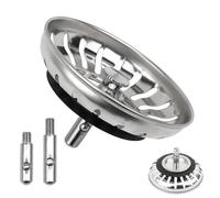 Tappo universale per lavello da 80 mm, cestello filtrante, tappo per lavello e lavandino, tappo di scarico in acciaio inox, filtro per cucina lavello (1 pezzo)