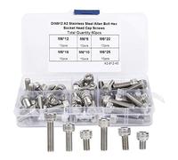 TAPPO VITE HEX SOCKET ACCIAIO INOSSIDABILE 304 FASTENER SET 60PCS M6 VITE PER L'INDUSTRIA ELETTRONICA CON SCATOLA DI PLASTICA TRASPARENTE