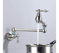 Taps for Kitchen Pot Filler Wall Mounted, Universal Cold Water Tap Multi-Function Telescopic, Kitchen Faucet Kitchen Sinks Tap-Chrome,Drawing Thriving