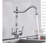 Taps Way Mixer Tap Brasso Cucina CHIEDE Cold Che ° Rotazione Acqua Potabile Diretta e Rubinetto del lavello vegetale (Chrome)