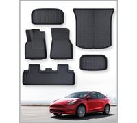 TAPTES Set completo di tappetini per Tesla Model Y Accessori 2023 2022 2021, XPE per tutte le stagioni, per modelli Y 2021-2023 Tappetino per bagagliaio anteriore e posteriore, accessori interni