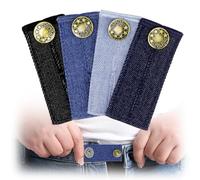 Tapvai 4 Pezzi Bottone Allarga Pantaloni, Estensori Elastiche Vita, Allarga e Stringi Jeans Gonne Premaman