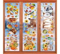 Tapvai 9 Lascia vetrofanie, 68 pezzi di foglie finte per decorazioni, immagini per il bar della stanza per bambini, decorazioni per la casa del Ringraziamento, ornamenti per feste di gratitudine