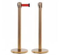 Taqargzy Dissuasori per il controllo della folla, set da 2 dissuasori argentati, base in gomma resistente, facile da installare, adatto alle feste (oro)