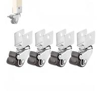 Taqargzy Set di 4 ruote da 2,5 cm, resistenti, con bloccaggio, ruote industriali silenziose a 360 gradi, in poliuretano, con piastra girevole con freni (B)