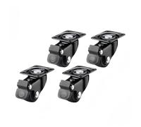 Taqargzy Set di 4 ruote girevoli resistenti, con piastra superiore, ruote industriali con freni, ruote bloccabili per mobili e carrelli da lavoro (C)