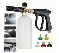 Taqargzy Spray per la pulizia ad alta pressione con 5 ugelli e kit di schiuma, doppio connettore in schiuma, interruttore spray a doppio scopo, accessorio per lavaggio auto, per idropulitrice (B,1
