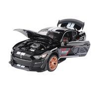 TAQCGH Modellino Realistico Auto Modello in Miniatura Pressofuso in Lega in Scala 1:24 per Ford Mustang Shelby GT500 Viper Ornamenti da Tavolo di Lusso Modellini di Veicoli A Motore in Scala(Black)