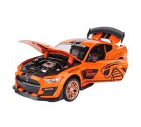 TAQCGH Modellino Realistico Auto Modello in Miniatura Pressofuso in Lega in Scala 1:24 per Ford Mustang Shelby GT500 Viper Ornamenti da Tavolo di Lusso Modellini di Veicoli A Motore in Scala(Orange)