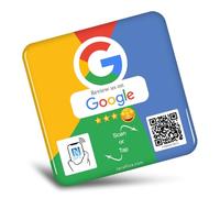 TARAFFICE - Piastra NFC Recensioni di Google in Epoxy| Pannello di codice QR sociale Google Recensione | Aumenta le tue recensioni di Google 5 stelle Immediatamente | Compatibile con iPhone &