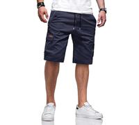 TARAINYA Cotone-Twill Cargo Pantaloncini Uomo con Cordino e Tasche | 97%Cotone;3%Elastan;Vestibilità Comoda;Cintura Elastica Con Cordoncino;2 Tasche Pratiche Con Bottone A Pressione;Outdoor