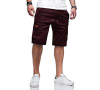 TARAINYA Cotone-Twill Cargo Pantaloncini Uomo con Cordino e Tasche | 97%Cotone;3%Elastan;Vestibilità Comoda;Cintura Elastica Con Cordoncino;2 Tasche Pratiche Con Bottone A Pressione;Outdoor